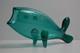 BLENKO 971M Teal Crackle Glass FISH Vase Mid Century MCM Winslow Anderson 16.5
