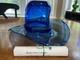 BLENKO GLASS Large Cobalt Blue Cowboy Hat / Vase 17 X 14 X 9 -FREE SHIPP