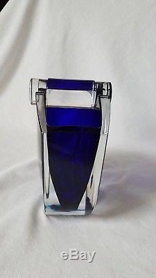 Baccarat Cobalt Blue Oceanie Vase with Kaleidoscope Stopper