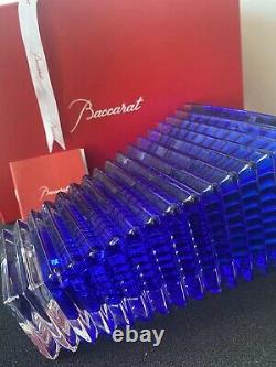 Baccarat Crystal Eye Vase S. 8 Inch. Blue. Used. With Original Package