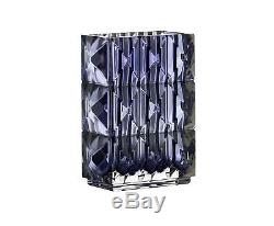 Baccarat Crystal Louxor 8 in Vase Blue Bastide Art Deco psychedelic Mint in Box