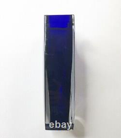 Baccarat Oceanie Tall Crystal Vase Cobalt Blue