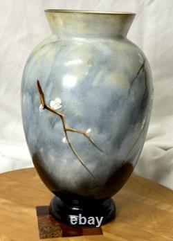 Baccarat Opaline Art Glass Hand Painted Enamel Japonisme Bird Vase 19th C