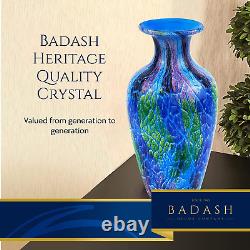 Badash Firestorm Murano-Style Art Glass Vase 10 Tall Decorative Mouth-Blown G