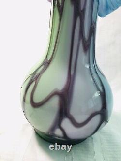 Baijan Art Glass 17 Vase Jack in the Pulpit Prple Green Blue