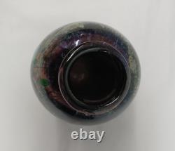 Barbara Bendzunas Signed Oil Spot Art Glass Vase 1996 Handblown Studio Glass