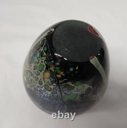 Barbara Bendzunas Signed Oil Spot Art Glass Vase 1996 Handblown Studio Glass