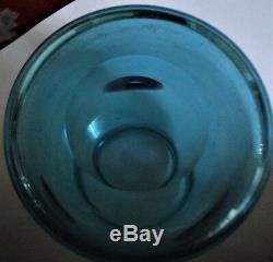 Barovier Murano Aqua with optic amethyst applicazioni vase'60s 10.5H Perfect