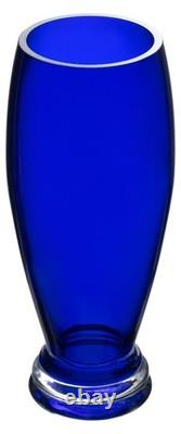 Barski Handmade Glass Footed Round Vase Cobalt 12 H Made in Europe