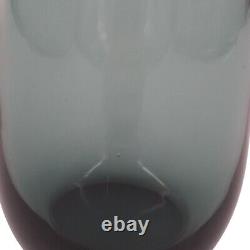 Bauhaus Turmalin Vase Wilhelm Wagenfeld WMF Germany Smokey Blue Glass MCM 8