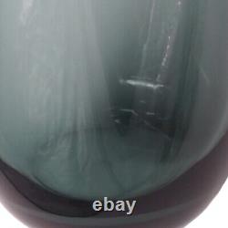 Bauhaus Turmalin Vase Wilhelm Wagenfeld WMF Germany Smokey Blue Glass MCM 8