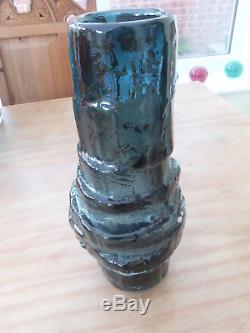 Baxter for Whitefriars Indigo Blue Hooped Vase Pat 9680