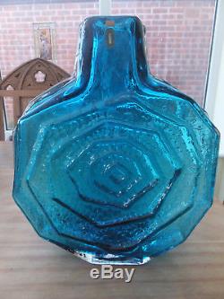 Baxter for Whitefriars Kingfisher Blue Banjo Vase Pat 9681