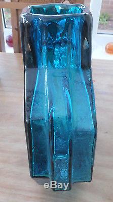 Baxter for Whitefriars Kingfisher Blue Banjo Vase Pat 9681