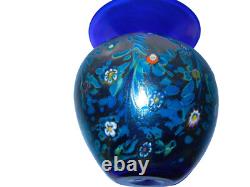 Beautiful Cobalt Monet Vine Vase Iridescent Murrini Vines Ken Ingrid Hanson