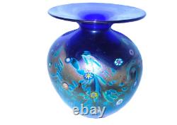 Beautiful Cobalt Monet Vine Vase Iridescent Murrini Vines Ken Ingrid Hanson