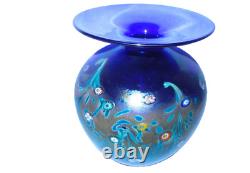 Beautiful Cobalt Monet Vine Vase Iridescent Murrini Vines Ken Ingrid Hanson
