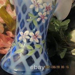 Beautiful Fenton Vase Signed Stands About 9 1/2 Tall