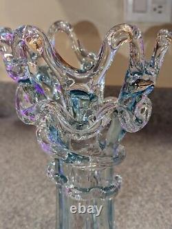 Beautiful Hand Blown And Fused Vase Murano Inspired 13 Tall