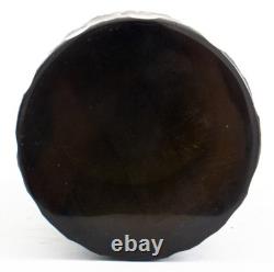 Beautiful Hand Blown Art Glass Black Cut To Teal 13.25 x 4.75 Vase