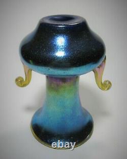 Beautiful LOETZ Iridescent Cobalt Silberiris Two Handled Vase or Urn ca. 1918