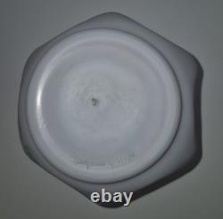 Beautiful Large Fenton Hand Painted Blue Burmese Art Glass Vase 1605