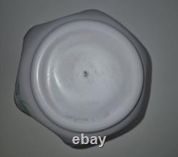 Beautiful Large Fenton Hand Painted Blue Burmese Art Glass Vase 1605