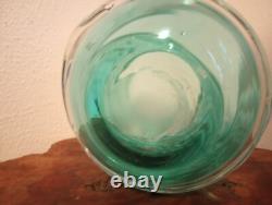 Beautiful Large Murano, Teal Blue Swirl Art Glass Vase By Cenedese 8.5 x 6.5