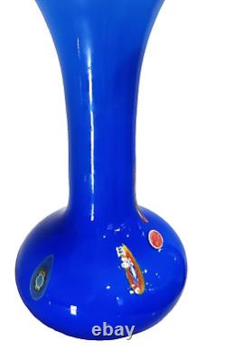 Beautiful Murano Glass Vase 14 Scalloped top, Cobalt Blue, Murano Italy, video