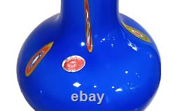 Beautiful Murano Glass Vase 14 Scalloped top, Cobalt Blue, Murano Italy, video