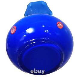 Beautiful Murano Glass Vase 14 Scalloped top, Cobalt Blue, Murano Italy, video