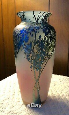 Beautiful Peet Robison signed 8 Iridescent Art Glass Vase