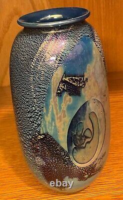 Beautiful ROBERT EICKHOLT STUDIO Art Glass Vase Signed Dated 1985 Perfect