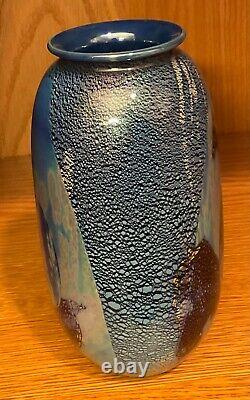 Beautiful ROBERT EICKHOLT STUDIO Art Glass Vase Signed Dated 1985 Perfect