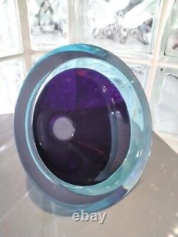 Beautiful Sasaki Heavy Art Glass Vase Designed by Soichiro Sasakura