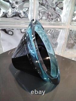 Beautiful Sasaki Heavy Art Glass Vase Designed by Soichiro Sasakura