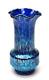 Beautiful Signed Iridescent LOETZ Blue Cobalt PAPILLON Art Glass Vase ca. 1900's