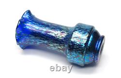 Beautiful Signed Iridescent LOETZ Blue Cobalt PAPILLON Art Glass Vase ca. 1900's