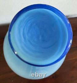 Beautiful Vintage Italian Blue Glass Vase/ewer from Empoli, 1960s