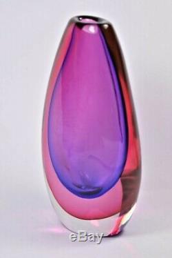 Beautiful Vintage Italian Modernist Pink & Blue Vase c1960's
