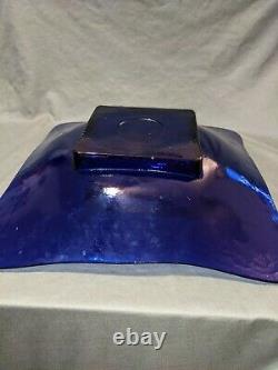 Beautiful Vintage MCM 17 Cobalt Blue Glass Decorative Platter
