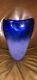 Beautiful blue art glass, vase sculpture Ziemba