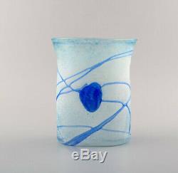 Bertel Vallien for Kosta Boda, Sweden. Vase in light blue mouth blown art glass
