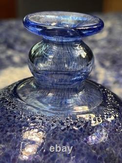 Bertil Vallien Kosta Boda VTG #47836 Antikva Signed Purple/Blue Glass Vase Rare