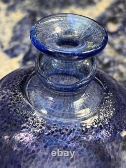 Bertil Vallien Kosta Boda VTG #47836 Antikva Signed Purple/Blue Glass Vase Rare