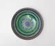 Bitossi Ceramic Bowl Vessel Aldo Londi Italian Blue Green Silver Art Pottery