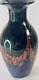 Black Colored Modern Murano Dale Tiffany Art Glass Vase Green Blue Gold Glitter