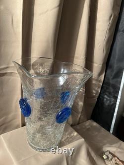 Blenko 439 Flared Crackle Glass Vase