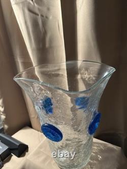 Blenko 439 Flared Crackle Glass Vase