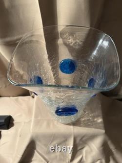 Blenko 439 Flared Crackle Glass Vase